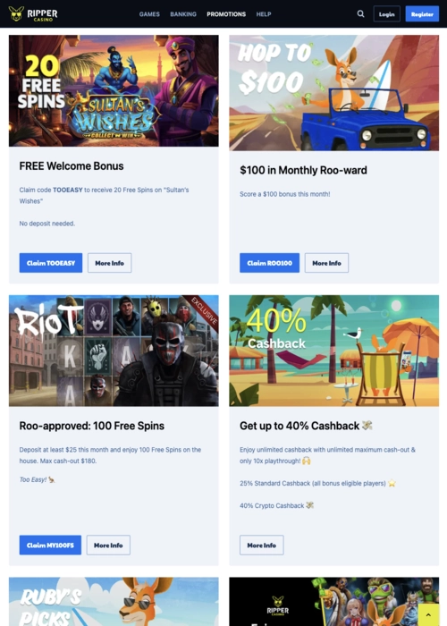 Bono sin depósito gratis Ripper Casino